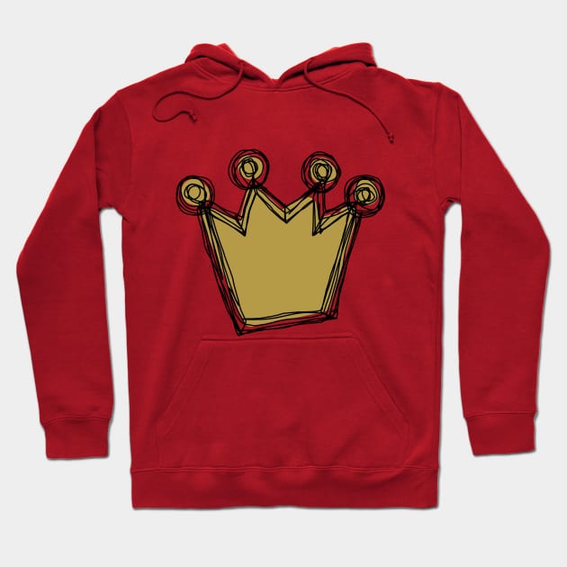 Gold Crown Minimalist Sketch Hoodie by ellenhenryart